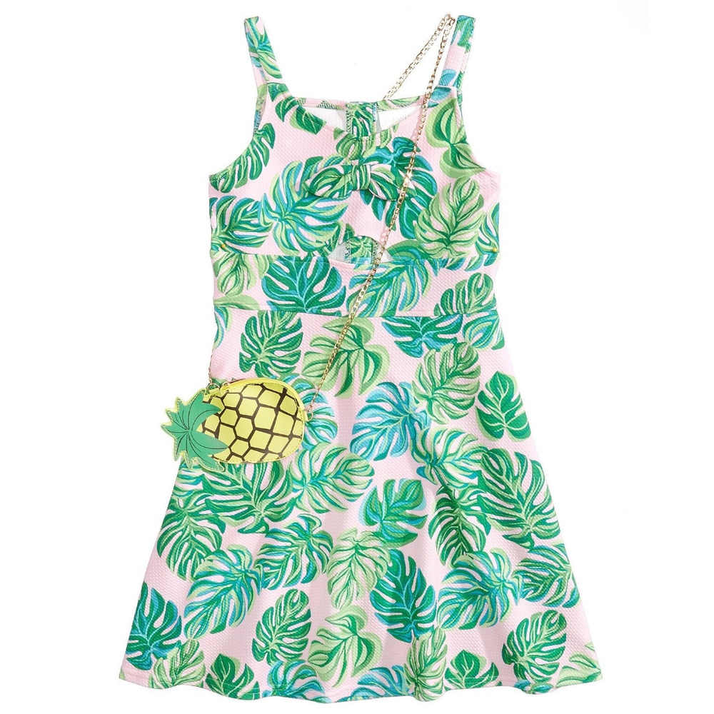 Us Angels Tropical Print Sundress
